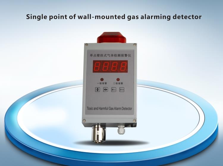 Single point of wall-mounted gas alarming detector