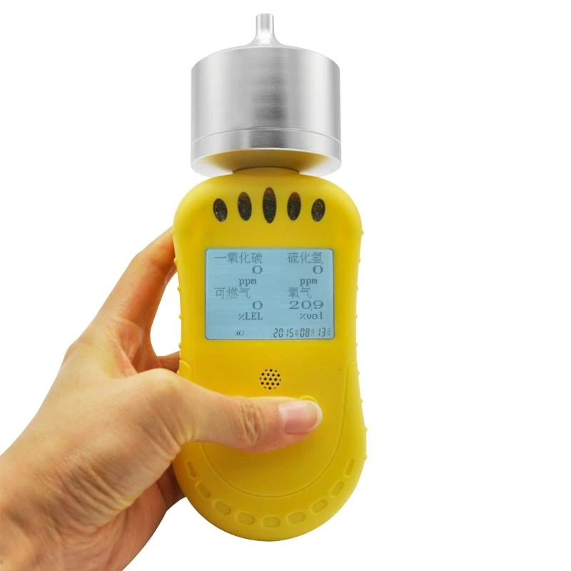 امنیت صنعت امن قابل حمل O2، H2S، EX، CO پمپ سنسور تشخیص گاز هشدار اخطار هشدار